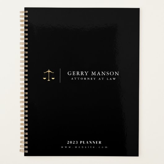 パーソナライズされたロゴブラックプランナー プランナー手帳 (正面)