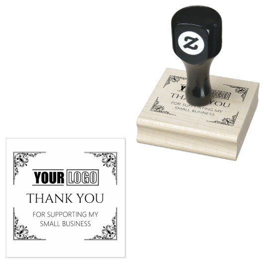 パーソナライズされたロゴヴィンテージ縁どあり ラバースタンプ (押印)