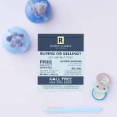 パーソナライズされたロゴ、不動産仲介業者、不動産業者フライヤー チラシ (シングル)