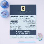 パーソナライズされたロゴ、不動産仲介業者、不動産業者フライヤー チラシ (シングル)