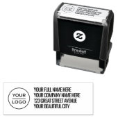 パーソナライズされたロゴ、名前差出人住所 セルフインキングスタンプ (インサイチュ)