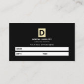 パーソナライズされたロゴ、歯医者アポイントメント 名刺 (裏面)