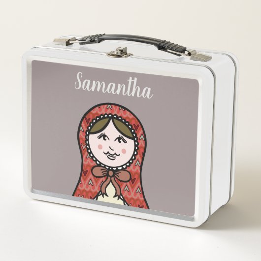 パーソナライズされたロシアの巣人形matryoska メタルランチボックス (正面)