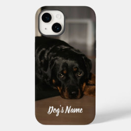 パーソナライズされたロットワイラー犬の写真と名前 Case-Mate iPhone 14ケース