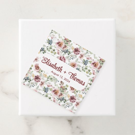 パーソナライズされたロマンチックな花の パステルカラーのお favors タグ (インサイチュ)