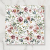 パーソナライズされたロマンチックな花の パステルカラーのお favors タグ (裏面)