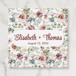 パーソナライズされたロマンチックな花の パステルカラーのお favors タグ