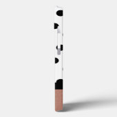 パーソナライズされたローズゴールド 白と黒の水玉模様 Case-Mate iPhoneケース (裏面 / 左)