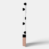 パーソナライズされたローズゴールド 白と黒の水玉模様 Case-Mate iPhoneケース (裏面 / 右)