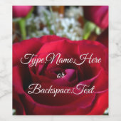 パーソナライズされたローズボトルラベル ワインラベル (シングルラベル)