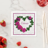 パーソナライズされたローズ ヴィネ ハート ナプキン スタンダードカクテルナプキン (インサイチュ)