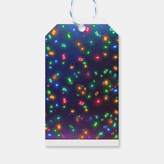 パーソナライズされたローラースケートで滑るネオン誕生日ギフトラベル ギフトタグ (裏面)