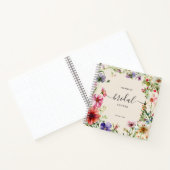 パーソナライズされたワイルドフラワーのブライダルシャワーのゲスト ノートブック (内部)