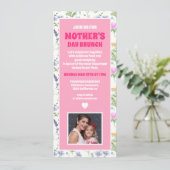 パーソナライズされたワイルドフラワー母の日ブランチ写真 招待状 (スタンド正面)