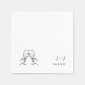 パーソナライズされたワイングラス結婚モノグラム紙 スタンダードカクテルナプキン (正面)