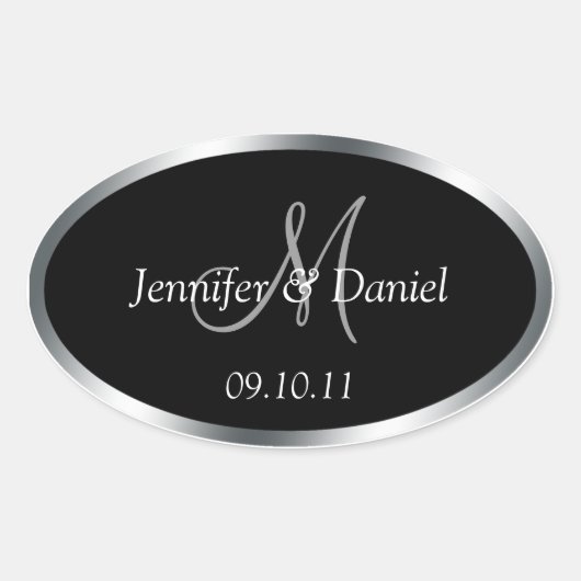 パーソナライズされたワインラベルをカスタマイズ 楕円形シール (正面)