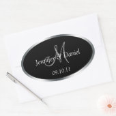 パーソナライズされたワインラベルをカスタマイズ 楕円形シール (封筒)