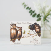 パーソナライズされたヴィンテージおもしろいは記念日を祝う シーズンポストカード (スタンド正面)