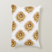 パーソナライズされたヴィンテージかわいらしひまわり アクセントクッション (裏面(縦))
