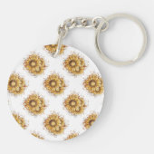 パーソナライズされたヴィンテージかわいらしひまわり キーホルダー (裏面)