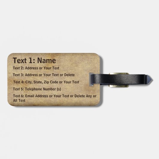 パーソナライズされたヴィンテージのラゲッジタグ ラゲッジタグ (裏面横)