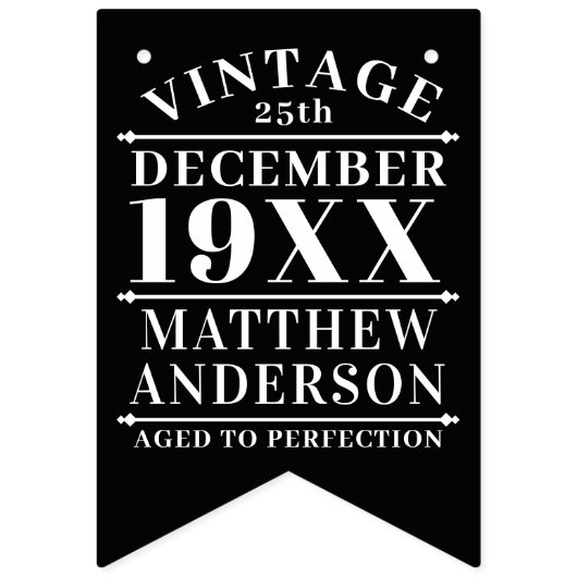 パーソナライズされたヴィンテージの完成度の低下 バンティングフラッグ (第1の旗)