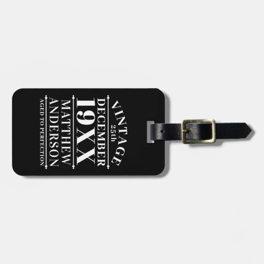 パーソナライズされたヴィンテージの熟成 ラゲッジタグ (正面横)