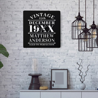 パーソナライズされたヴィンテージの熟達 スクエア壁時計