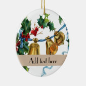 パーソナライズされたヴィンテージの鐘のクリスマスデコレーション セラミックオーナメント (右)