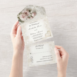 パーソナライズされたヴィンテージのRSVP ポストカード招待状 オールインワン招待状