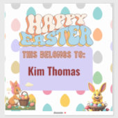 パーソナライズされたヴィンテージイースターおもしろい シール (シート)