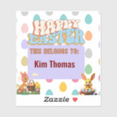 パーソナライズされたヴィンテージイースターおもしろい シール (シート)