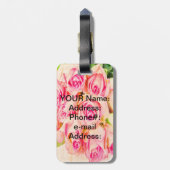 パーソナライズされたヴィンテージエレガントバラタグ ラゲッジタグ (裏面縦)