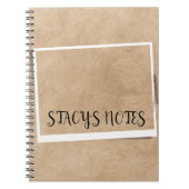 パーソナライズされたヴィンテージエレガント茶 ノートブック (正面)