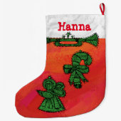 パーソナライズされたヴィンテージオーナメント ラージクリスマスストッキング (裏面)