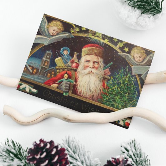 パーソナライズされたヴィンテージオールドクラシックサンタ シーズンカード
