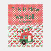 パーソナライズされたヴィンテージキャンパーブランケット – どのように転が私たち フリースブランケット (正面)