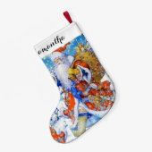 パーソナライズされたヴィンテージクラシック条項 スモールクリスマスストッキング (裏面 (吊り時))