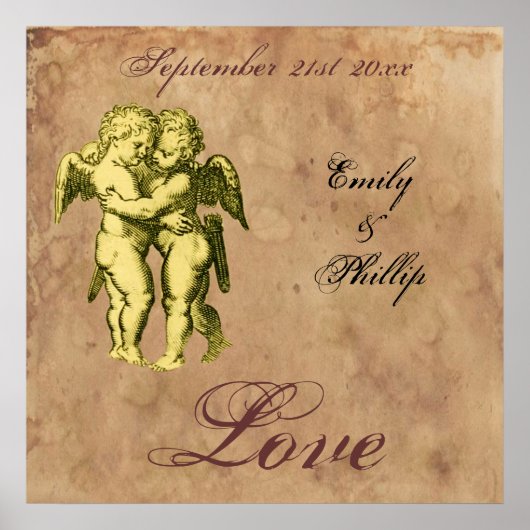 パーソナライズされたヴィンテージグランジの愛 ポスター (正面)