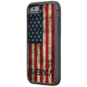 パーソナライズされたヴィンテージグランジメリカ国旗 Case-Mate iPhoneケース (裏面左)