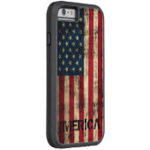 パーソナライズされたヴィンテージグランジメリカ国旗 Case-Mate iPhoneケース (裏面/右)