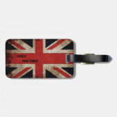 パーソナライズされたヴィンテージグランジ英国国旗 ラゲッジタグ (裏面横)