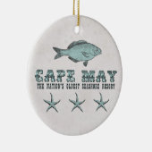 パーソナライズされたヴィンテージケープメイショアビーチ セラミックオーナメント (右)