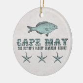 パーソナライズされたヴィンテージケープメイショアビーチ セラミックオーナメント (左)
