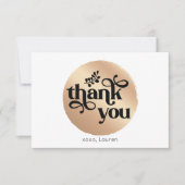 パーソナライズされたヴィンテージゴールドサークルフラットありがとうございます サンキューカード (正面)