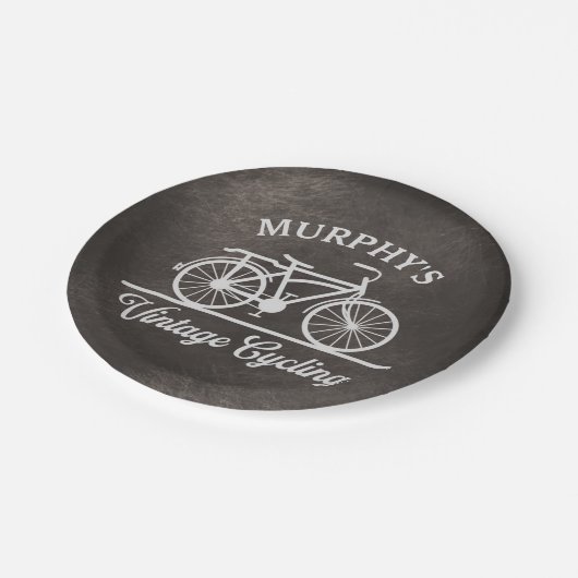 パーソナライズされたヴィンテージサイクリングレトロ ペーパープレート (アングル)