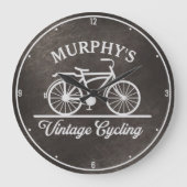 パーソナライズされたヴィンテージサイクリングレトロ ラージ壁時計 (正面)