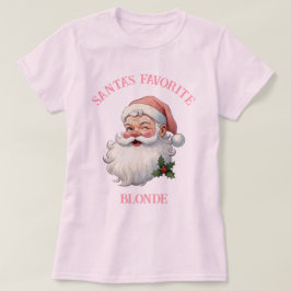 パーソナライズされたヴィンテージサンタのピお気に入りのンククリスマス Tシャツ