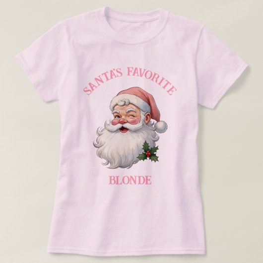 パーソナライズされたヴィンテージサンタのピお気に入りのンククリスマス Tシャツ (デザイン正面)