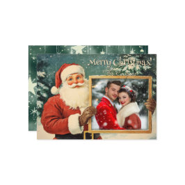 パーソナライズされたヴィンテージサンタクリスマスカード シーズンカード